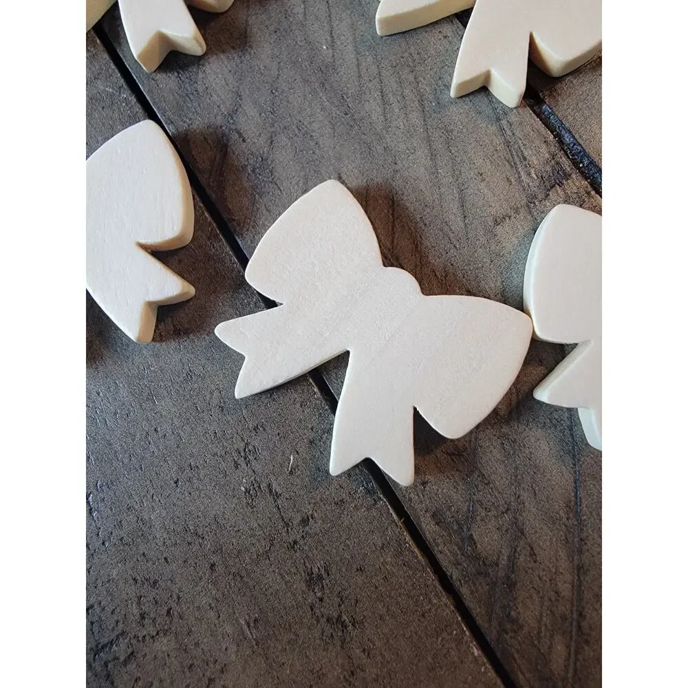 Wooden Unfinished Mini Bow Cutouts Set Of 8 Baby Shower Cheer Bow Embelishment